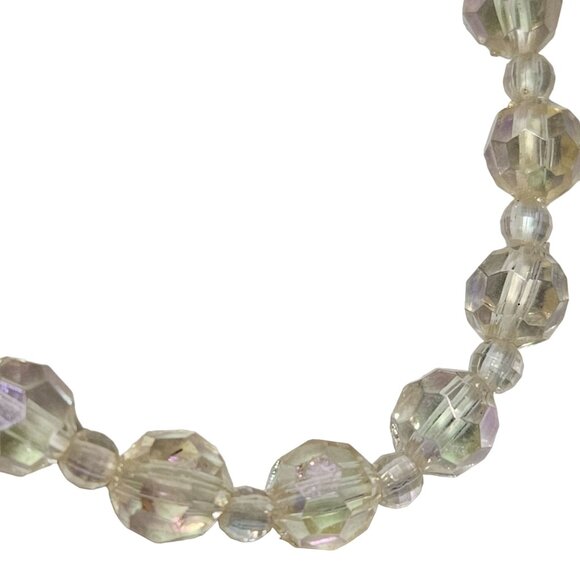 Vintage Iridescent Faceted Beaded Stretch Bracelet Retro Fashion Jewelry Women - Picture 2 of 2